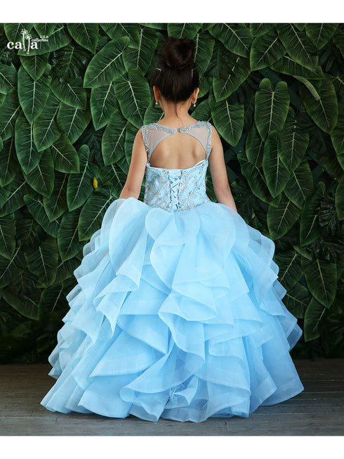 Girls Multi Colors Ruffle Train Back Ball Gown Dress 3-16 - SophiasStyle.com